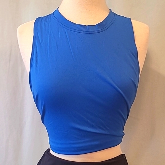 Fabletics Tops - Fabletics blue crop loose tank top szM